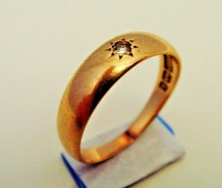 Antique 15ct Rose Gold Diamond Ring Uk Size K 1/2 Dates 1897 To Good To Scrap