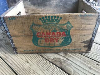Vintage 1966 Canada Dry Ginger Ale Wood Crate Tote