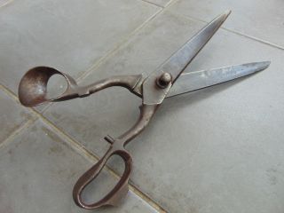 Very Large Antique Vintage Industrial Tailors Drapers Scissors Shears 15 "