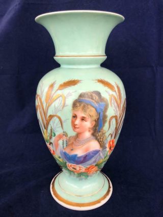Good Antique French Paris Porcelain Hand Painted Portrait Vase.