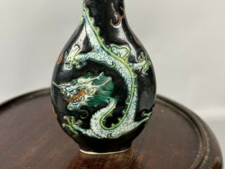 19th C.  Chinese Famille - rose Dragons Porcelain Snuff Bottle 3
