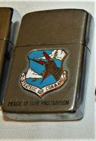 Vintage Usaf Sac Strategic Air Command Enamel Badge Rothco Military Lighter
