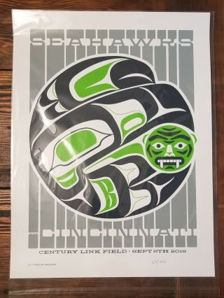 Seattle Seahawks 1st Gameday Poster 9/8/19 Ames Bros Preston Singletary 65/250