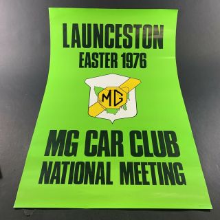 Vintage 1976 Mg Car Club Australia Easter Meet Launceston Tasmania Poster