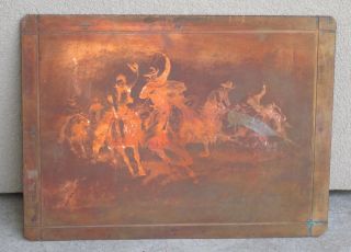 Olaf Wieghorst Copper Printing Plate Western Cowboys 18 " X13 " Vintage Nr