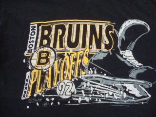 Vintage Boston Bruins Hockey Nhl 1992 Playoffs T Shirt M