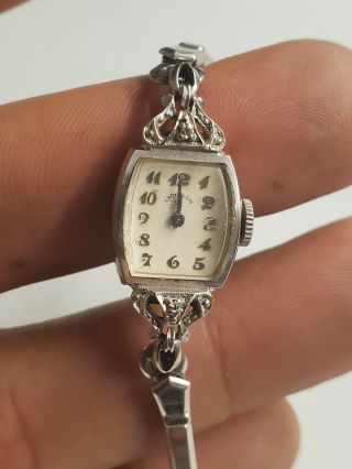 Vintage Lady Elgin 19 Jewel 14k And Diamond Watch