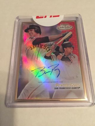 2017 Topps Gold Label Red - Buster Posey Framed Auto Sp 1/3 Redeemed