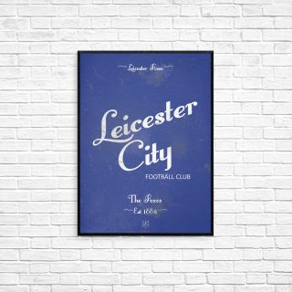 Unofficial Leicester City Football Club A3 Picture Retro Vintage Style Print