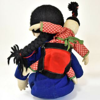 Vintage Mid - Century - Ada Lum - Chinese Cloth Dolls - Mother and Child 3