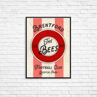 Brentford Football Club A3 Picture Art Poster Retro Vintage Style Print