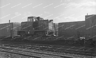 Orig Neg Maine Central Flat Car 216 Carrying Ge 44 Tonner 17 2 ¼ In