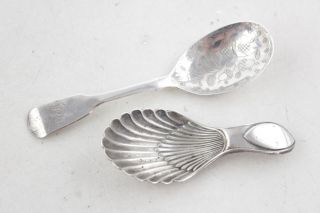 2 X Antique / Vintage Hallmarked.  925 Sterling Silver Caddy Spoons (29g)