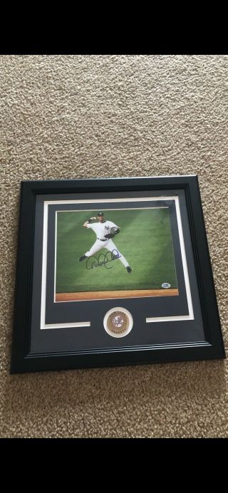 Derek Jeter Signed 8x10 Photo W/coa With Frame Yankees