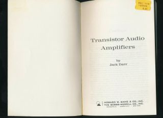 Vtg Howard W Sams Publication Transistor Audio Amplifiers By Jack Darr PB 20838 2