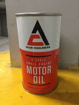 Vintage Nos Allis Chalmers 4 Cycle Oil 12 Ounce Metal Can Full