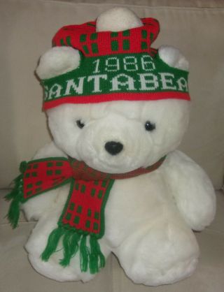 Vintage 1986 Plush 20 " Christmas Teddy Santa Bear Dayton Hudson Mi