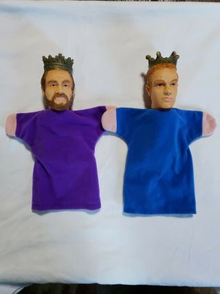 Vintage Hand Puppets Rubber Head Cloth Body King & Prince