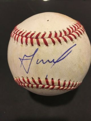 Jose Altuve Houston Astros Single Signed Game Baseball Ball Jsa Usher 2