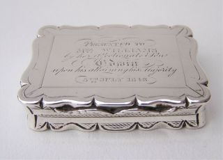 Large Sterling Silver Victorian Vinaigrette Box Edward Smith Birmingham 1847