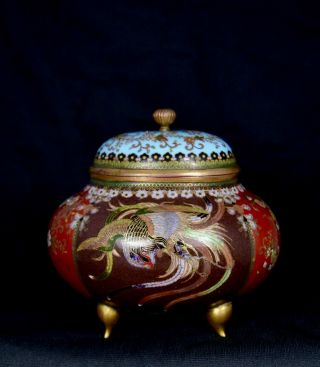 Fine Gold Gilt Wired Antique Japanese Meiji Cloisonne Vase Jar