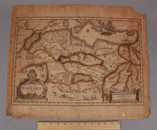 17thc Johannes Bleau Antique Nova Barbariae,  Barbery Coast,  Northern Africa Map