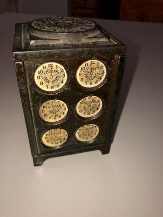 Antique Cast Iron Bank World Time Bank Made By Arcade 1910 1920