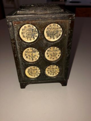 Antique Cast Iron Bank World Time Bank Made By Arcade 1910 1920 2