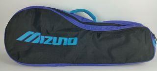 Vintage Mizuno Tournament Series Tennis Racket Racquet Bag Black Purple Blue