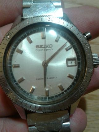 Vintage Sieko 1964 5717a 21 Jewel Mechanical Chronograph Wrist Watch With Date.