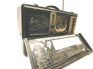 Vintage 40s Zenith Bomber Transoceanic World War 2 Antique Tube Radio
