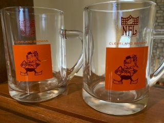 Vintage 1960s Baltimore Colts Cleveland Browns Heavy Glass Beer Stein Mug Nfl