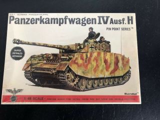 Vintage Bandai Ww2 German Panzerkampfwagen Iv Ausf.  H 1/48 Model Kit