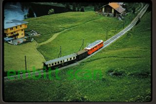 Slide,  Switzerland Rhb Electric Railcar Train Action Scene,  1960