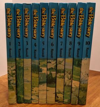 The Bible Story Arthur S.  Maxwell Complete 10 Volume Set 1975 Vintage Books Exc,