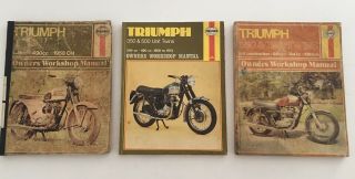 3 Retro/vintage Triumph Owners Workshop Manuals