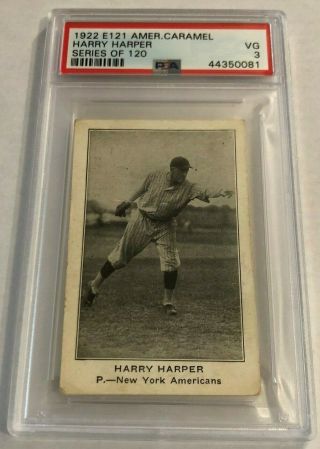 1922 E121 American Caramel Series Of 120 Harry Harper - Graded Psa 3 Vg