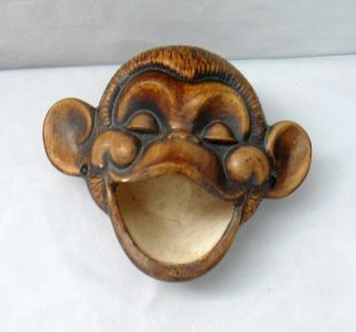 Treasure Craft Ceramic Monkey Head Open Mouth Soap Dish Ash Tray