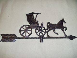 Vintage Antique Weather Vane Amish Horse & Carriage