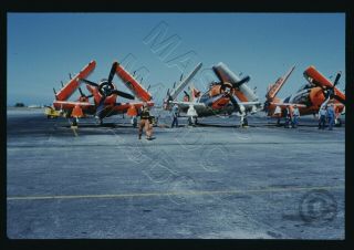 091 Duplicate Aircraft Slide - Lineup Of Douglas Ad Skyraiders In Late 1950s