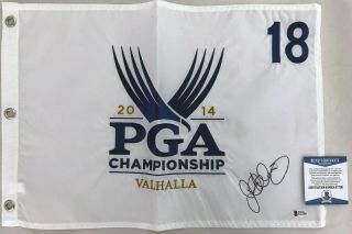 Rory Mcilroy Signed Pga Championship Golf Flag Bas Authentic Autograph
