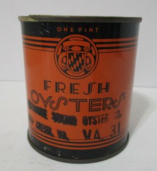 Vintage Pocomoke Sound Oyster Tin Va 31 Deep Creek Virginia