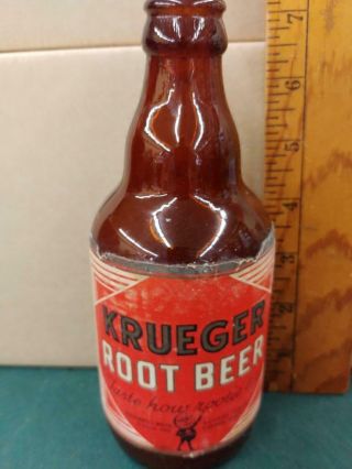 1937 Vintage Krueger Root Beer 12oz Bottle - Krueger Beverage Co - - Newark - -