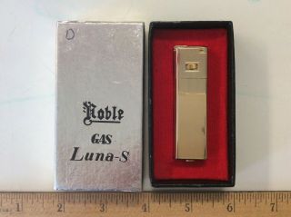 Vtg Noble Luna - S Gold Tone Cigarette Lighter W/ Box
