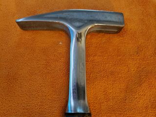 1 - Malco Vintage Collectible SheetMetal Hammer SH - 3 Leather Handle 18 oz 2