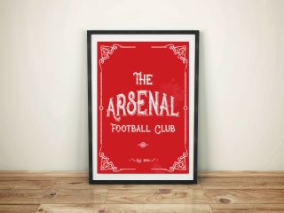 The Arsenal Football Club Red A3 Picture Art Retro Vintage Style Print Afc