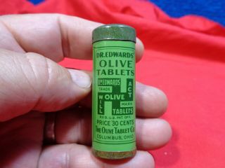 Vintage Medicine Tin Dr Edwards Olive Tablets A Pleasent Laxative