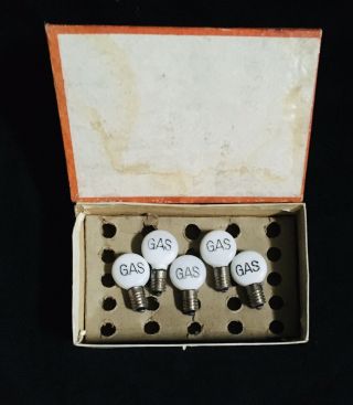 5 Replacement Bulb Globes,  Box For Vintage Tin Marx Service Gas Station Japan