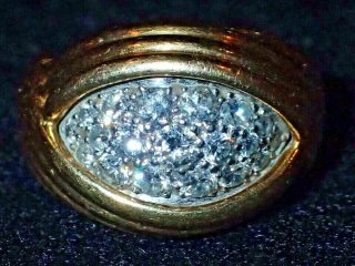 Vintage Estate Diamond & 14k Gold Ring 1,  Carat 18 Stones - Scrap / Repurpose Vg