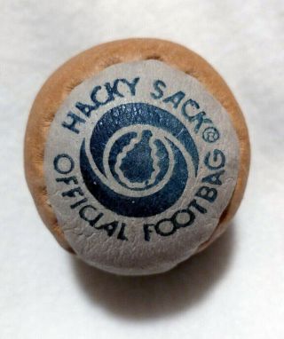 Vintage Hacky Sack Leather Hand Made Foot Bag Game Ball Patent 4151994